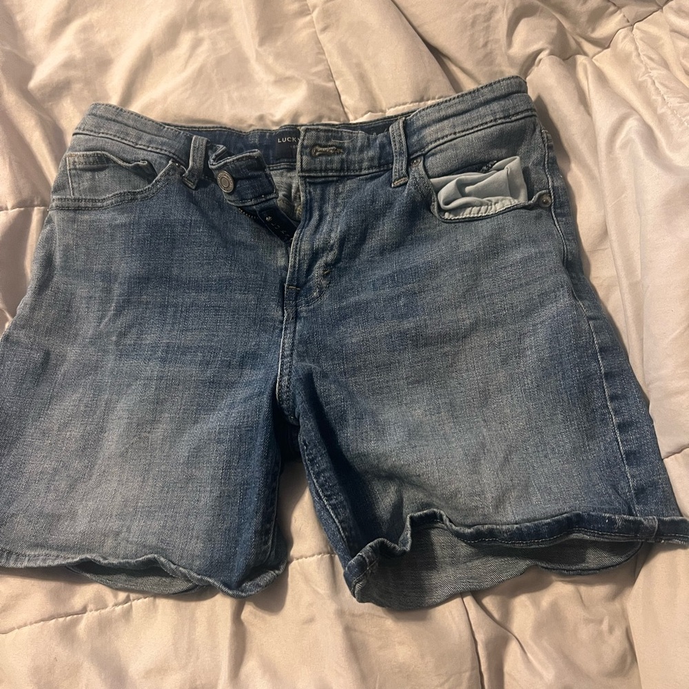Lucky Brand Blue Jean Shorts with Frayed Hem